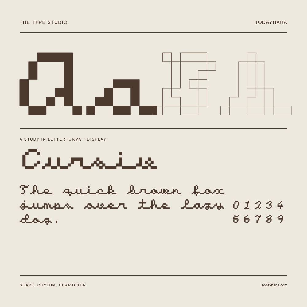 Cursiv — Studio delle lettere con frase e numeri