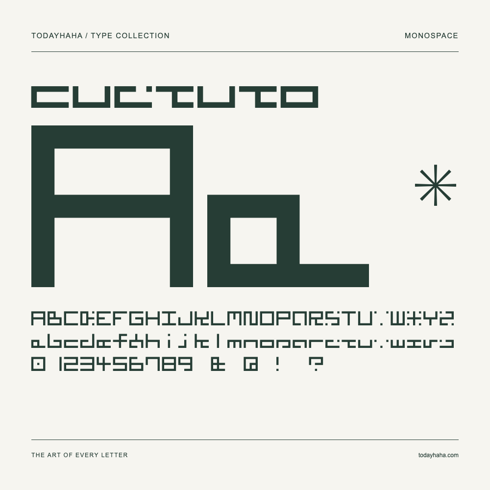 custuto — Muestra de mayúsculas, minúsculas y números
