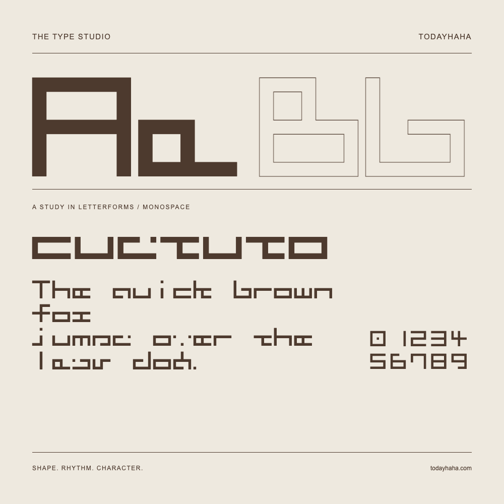 custuto — Estudio de letras con una frase y números