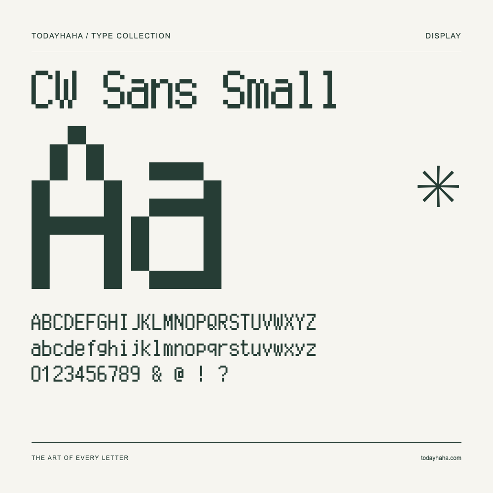 CW Sans Small — Muestra de mayúsculas, minúsculas y números