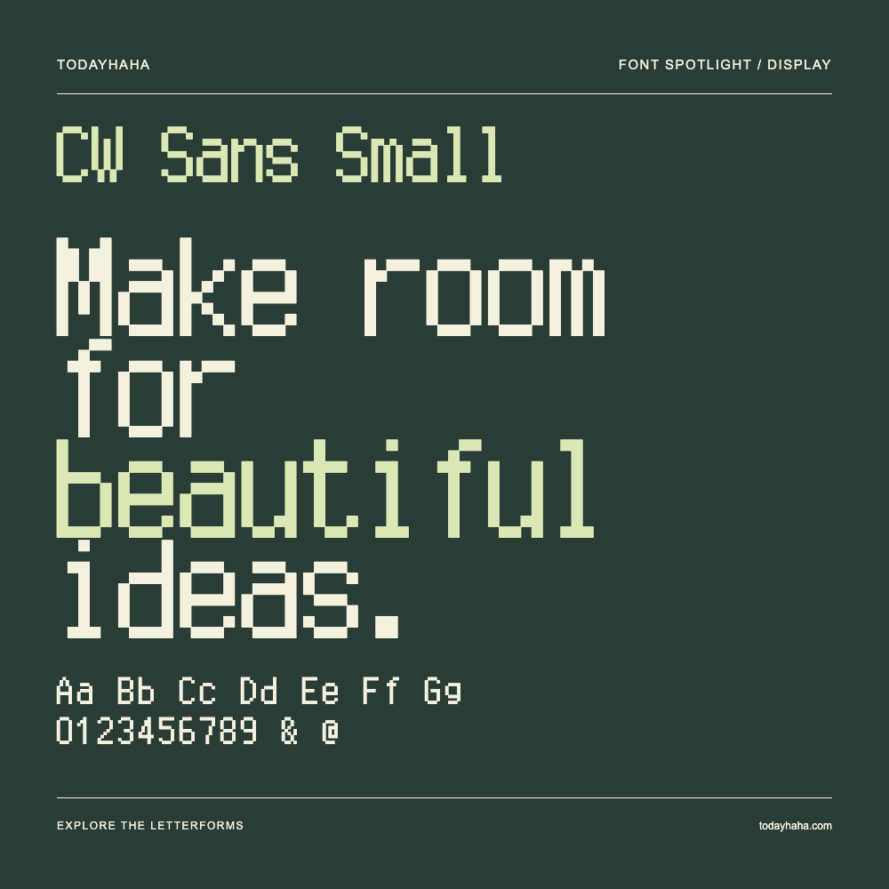 CW Sans Small — Póster tipográfico con texto de muestra