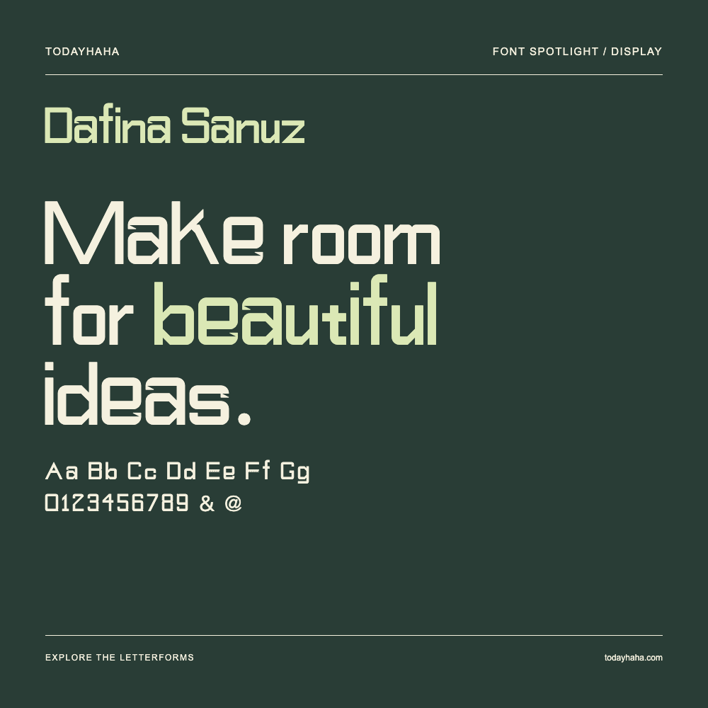Dafina Sanuz — Póster tipográfico con texto de muestra