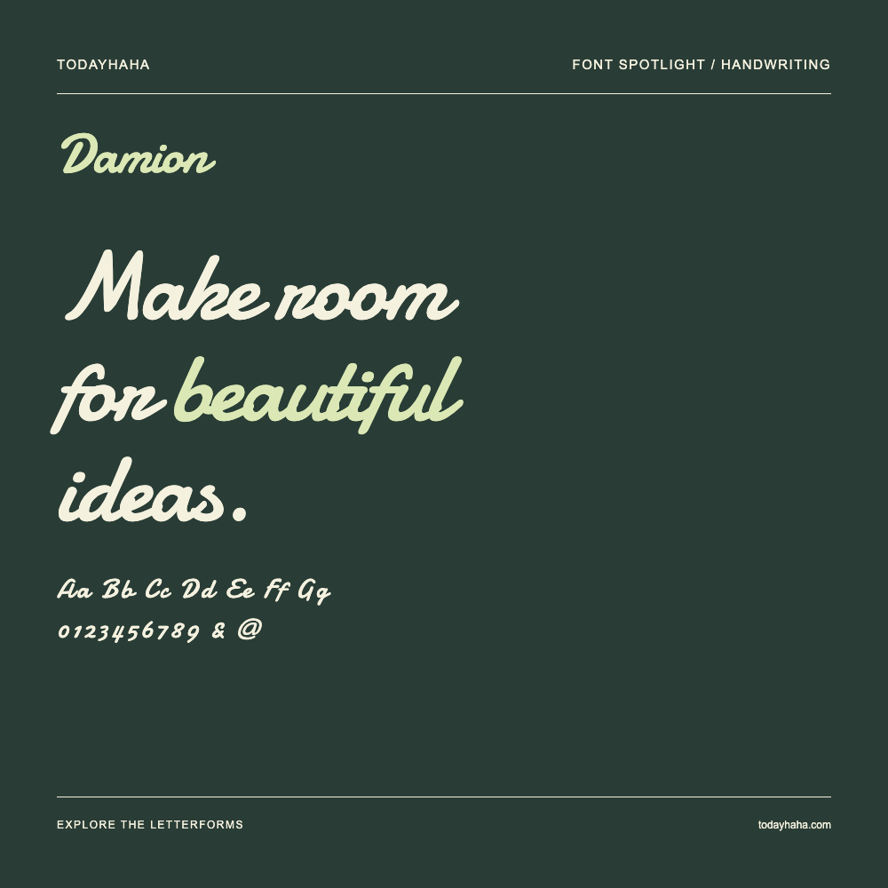 Damion — 字体排版海报：示例文字