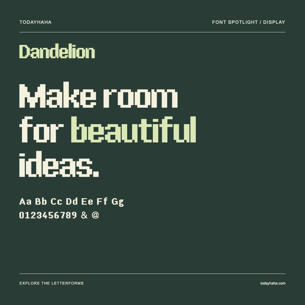 Dandelion — Typography poster with sample text