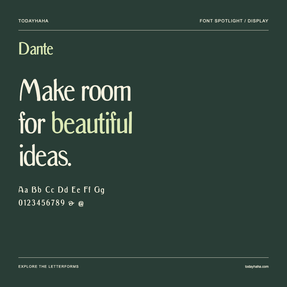 Dante — Typography poster with sample text