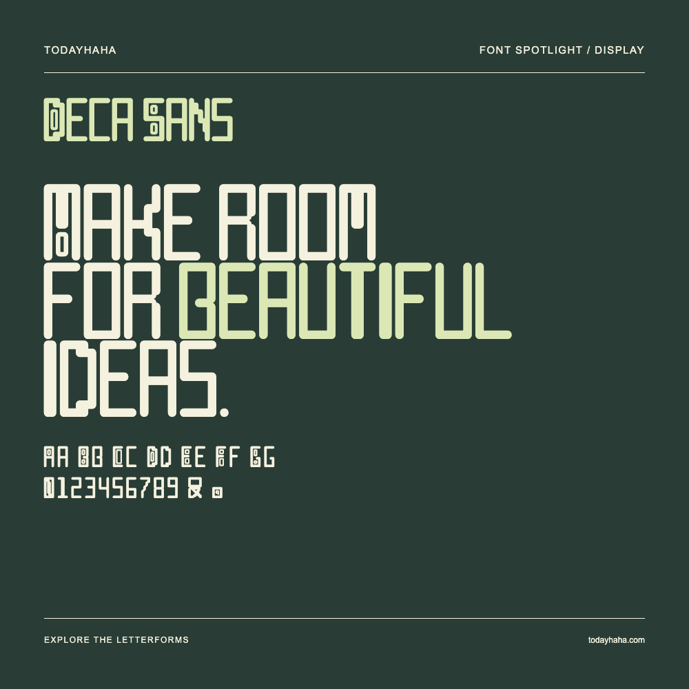 Deca Sans — Typography poster with sample text