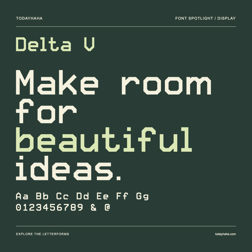 Delta V — Typography poster with sample text
