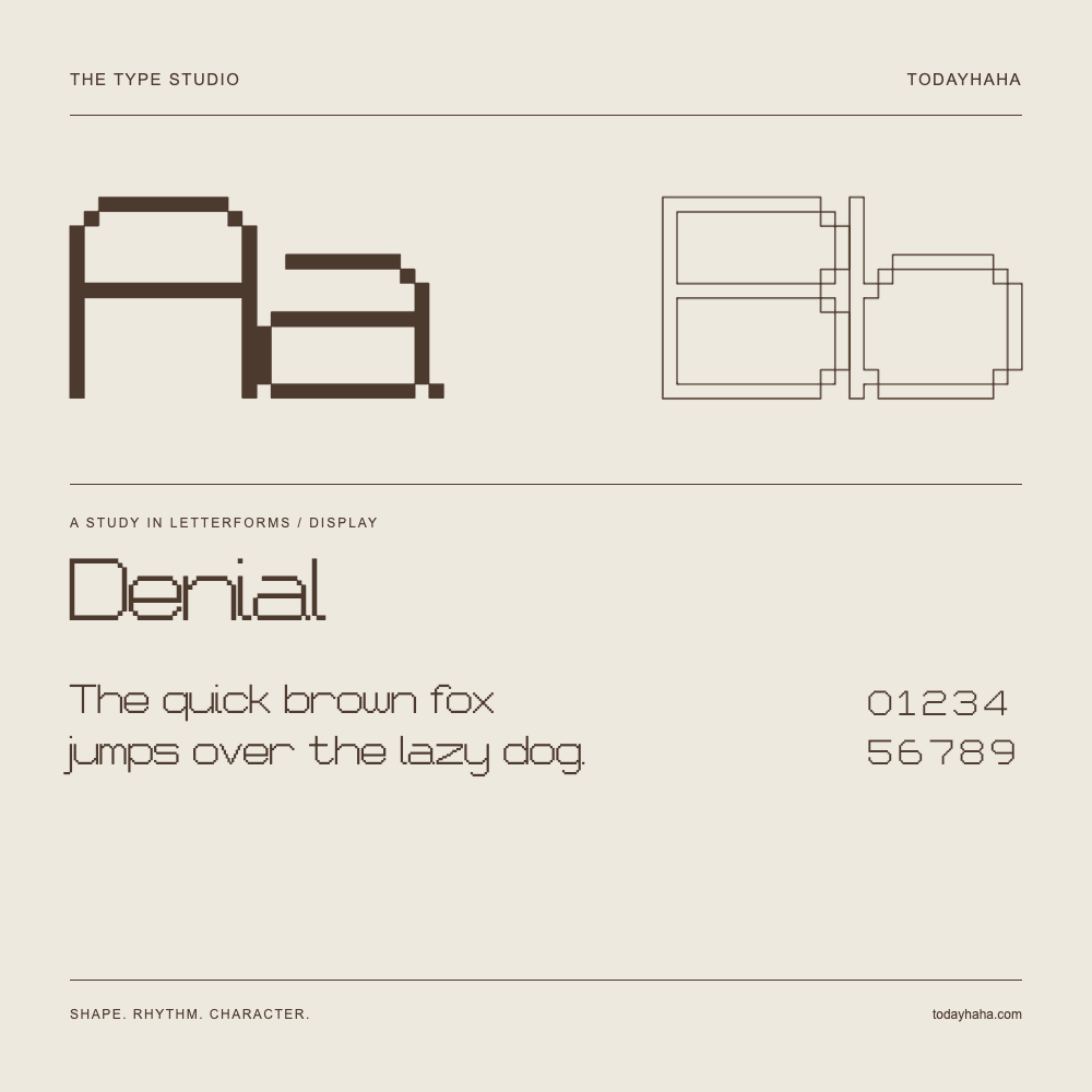 Denial — Studio delle lettere con frase e numeri