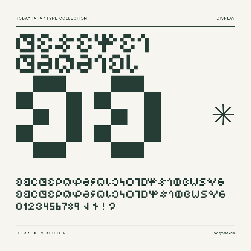 Deseret Digital — Amostra com letras maiúsculas, minúsculas e números