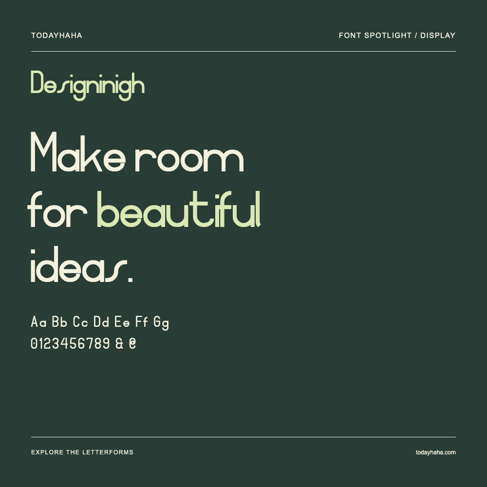 Designinigh — Affiche typographique avec exemple de texte