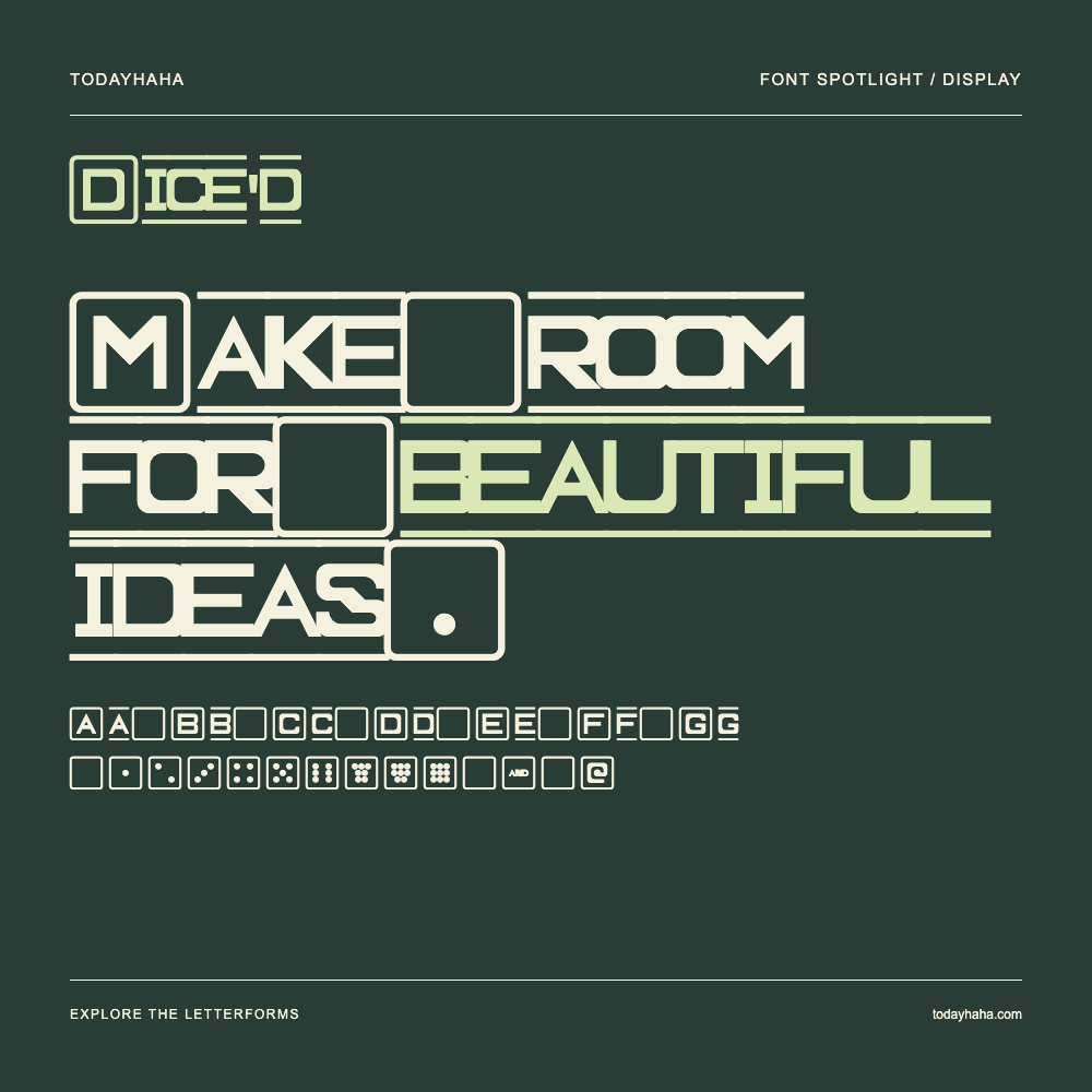Dice'd — Poster tipografico con testo di esempio
