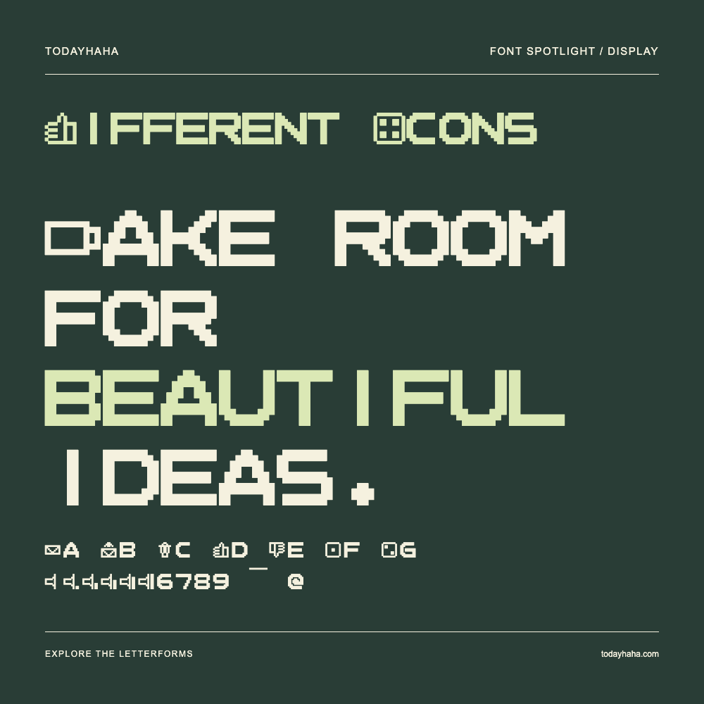 Different Icons — Póster tipográfico con texto de muestra