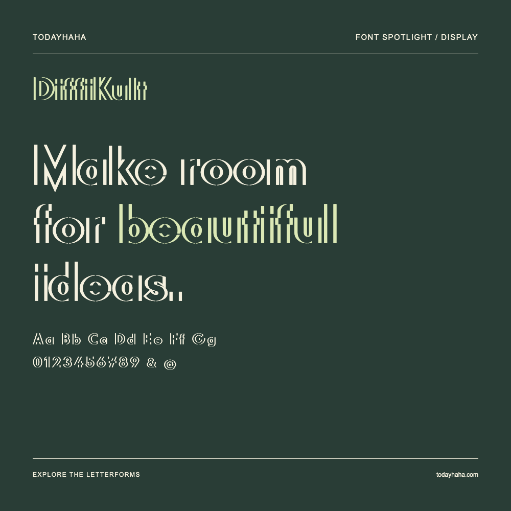 DiffiKult — Typografieposter mit Beispieltext