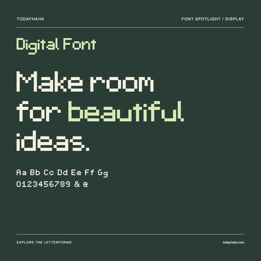 Digital Font — Affiche typographique avec exemple de texte