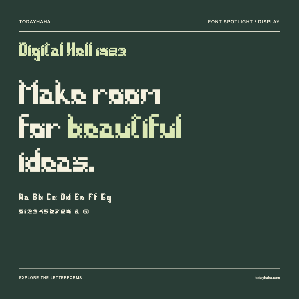 Digital Hell 1983 — Pôster tipográfico com texto de exemplo