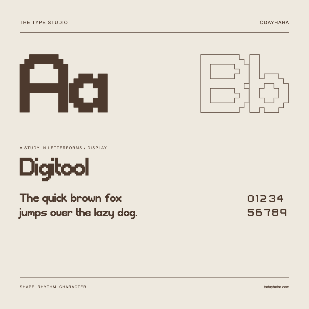 Digitool — Estudo de letras com frase e números