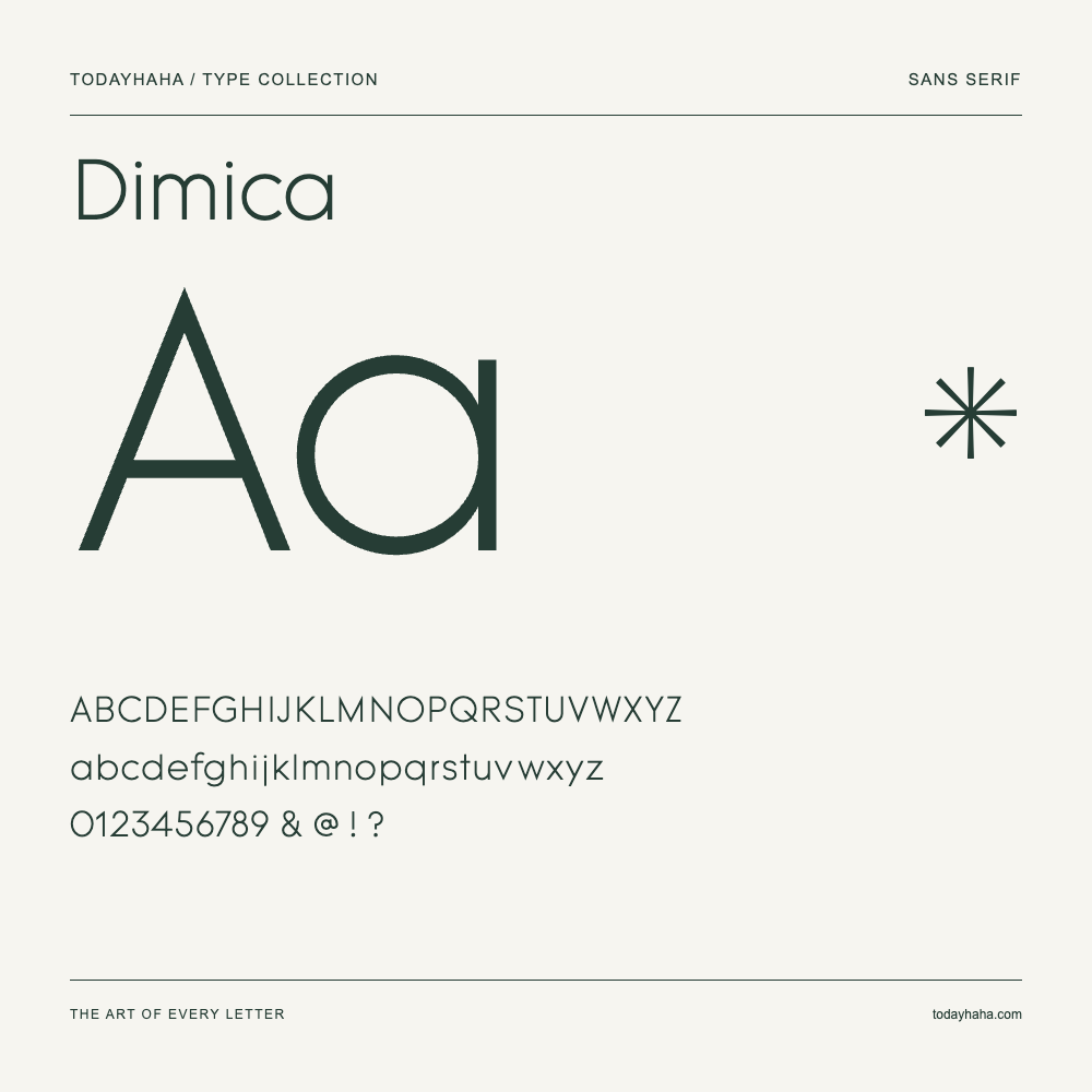 Dimica — Campione con lettere maiuscole, minuscole e numeri