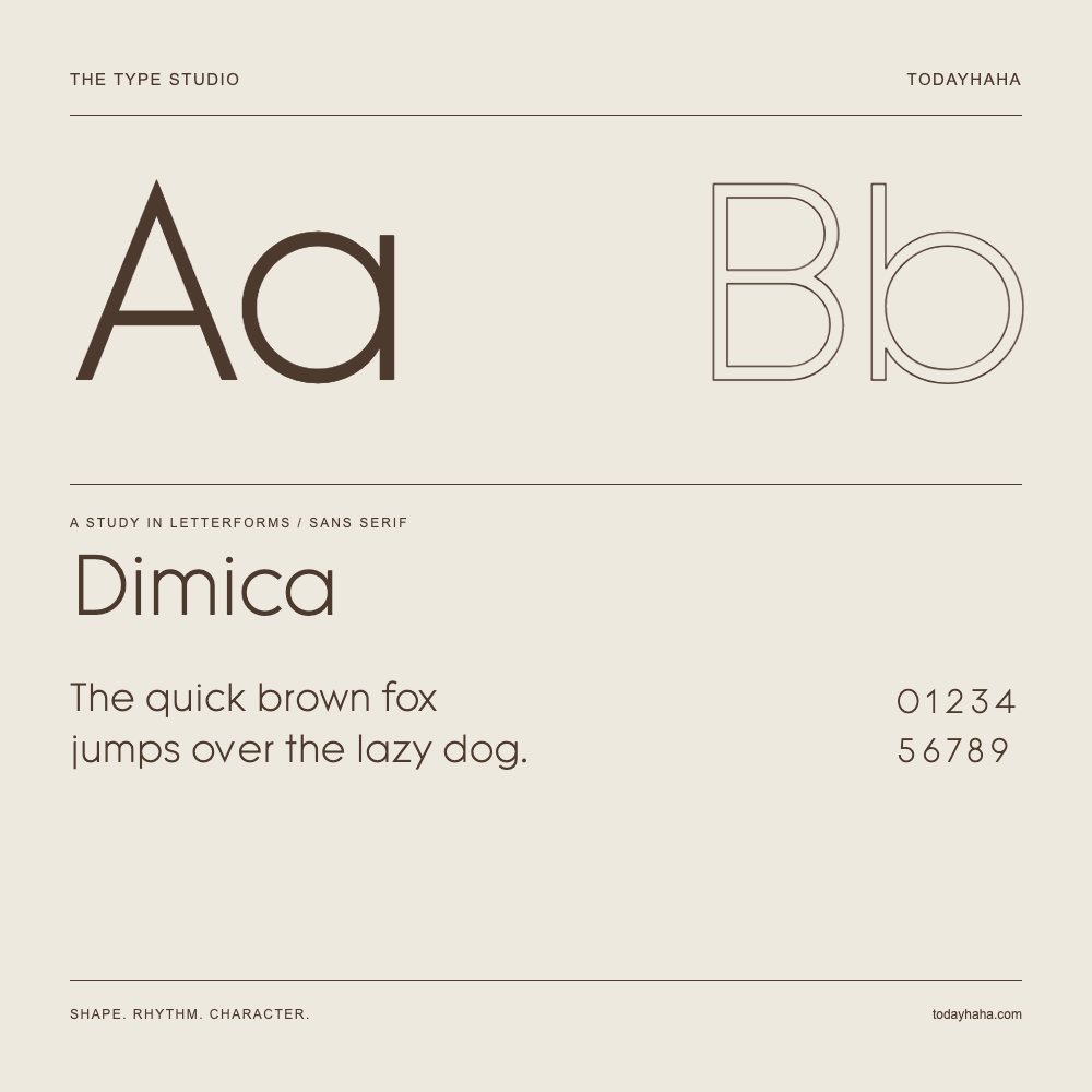 Dimica — Studio delle lettere con frase e numeri