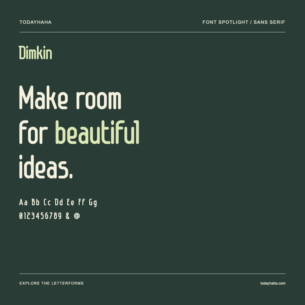Dimkin — Póster tipográfico con texto de muestra
