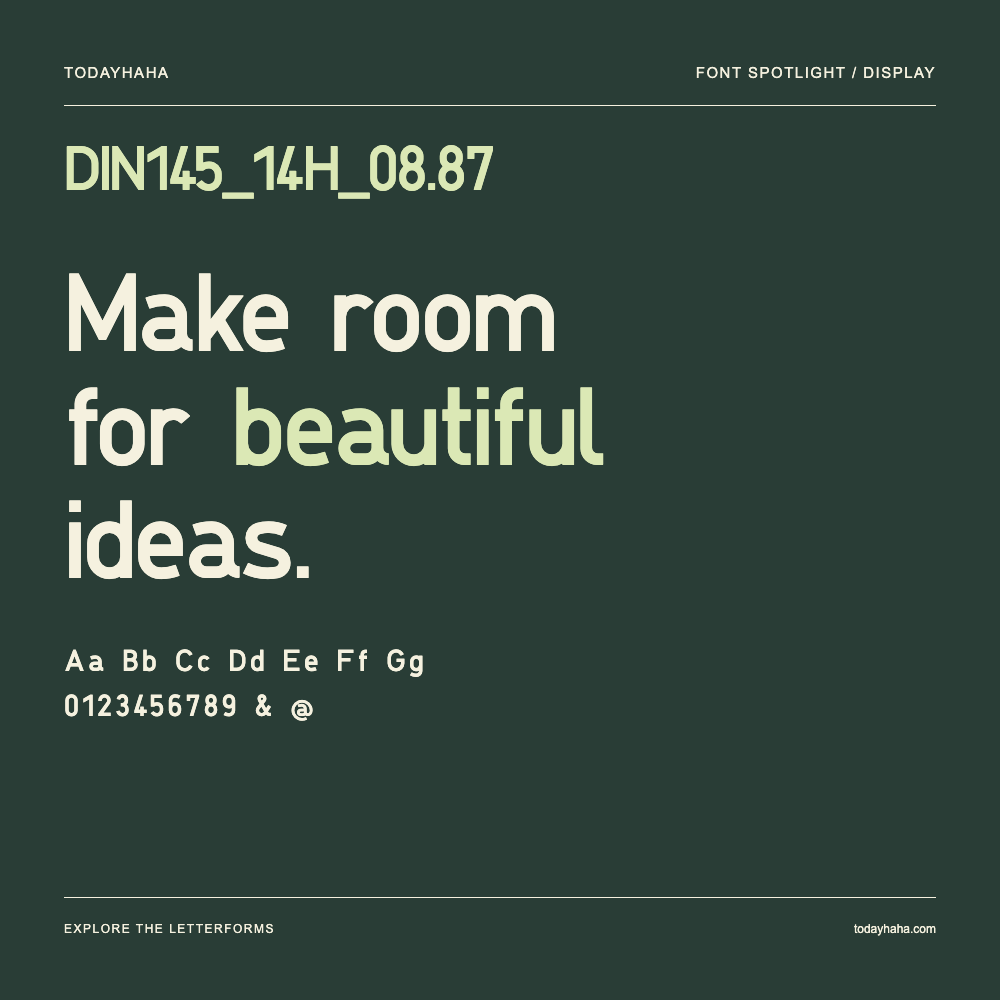 DIN145_14H_08.87 — Typography poster with sample text