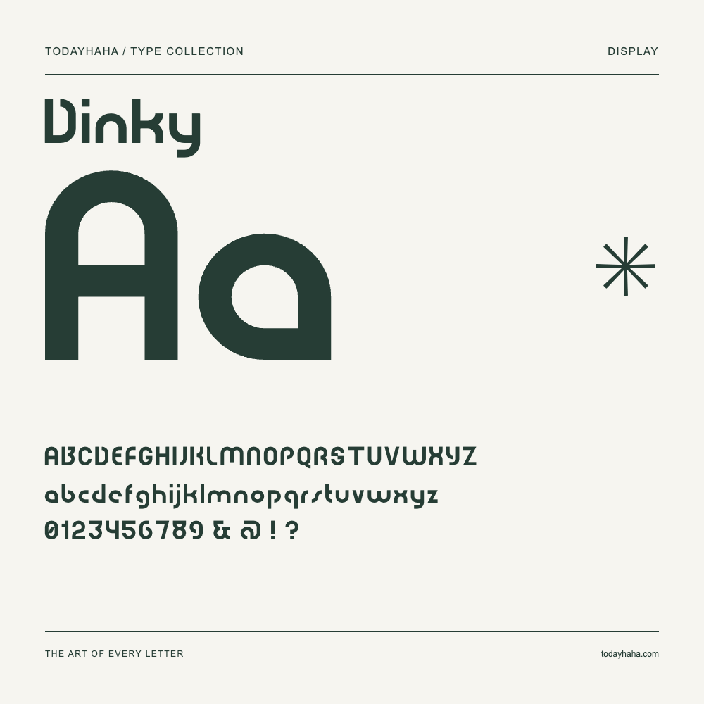 Dinky — Muestra de mayúsculas, minúsculas y números