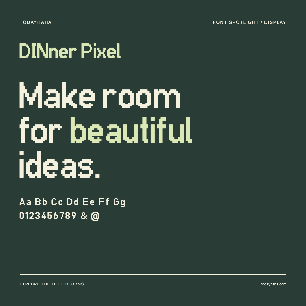 DINner Pixel — Póster tipográfico con texto de muestra