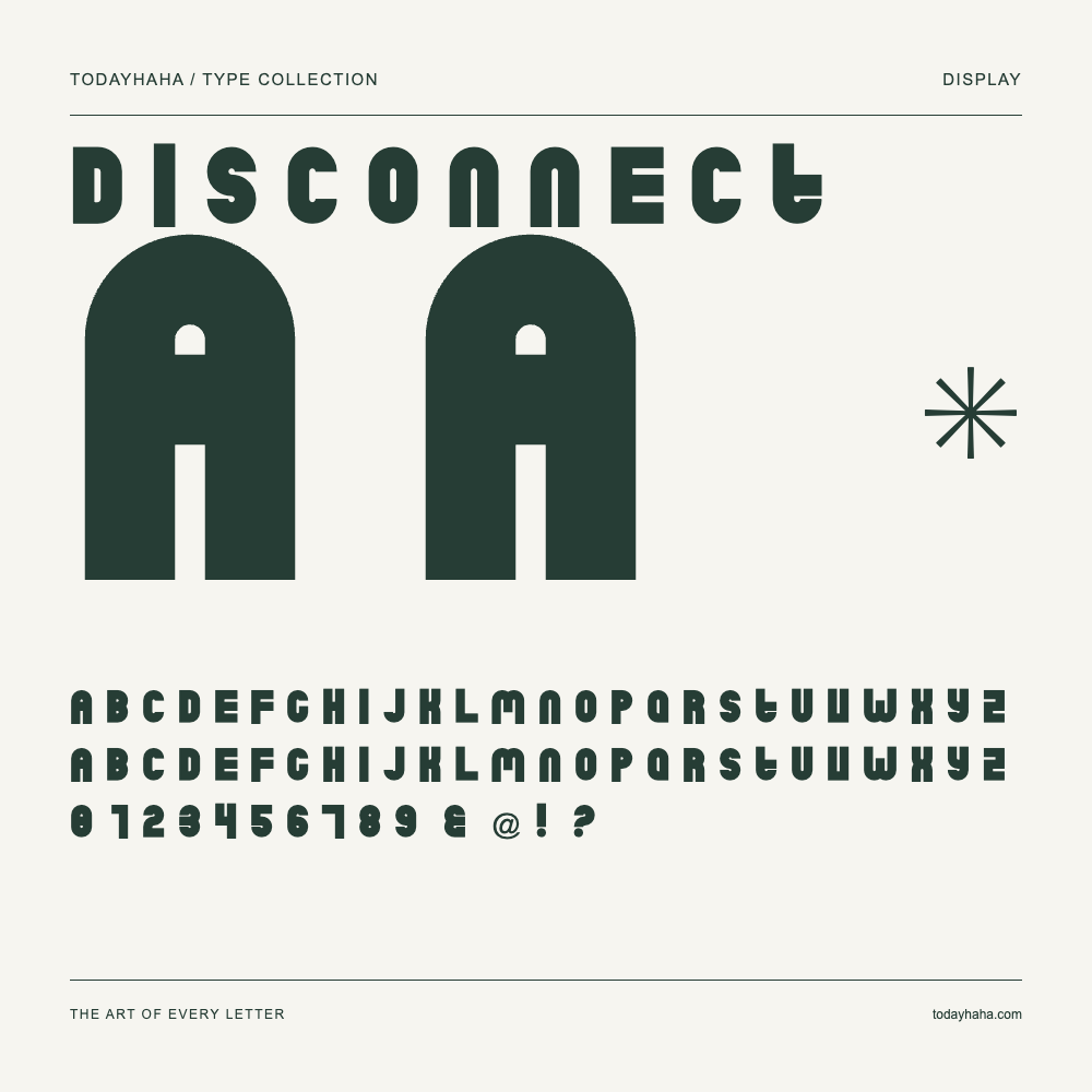 disconnect — Muestra de mayúsculas, minúsculas y números