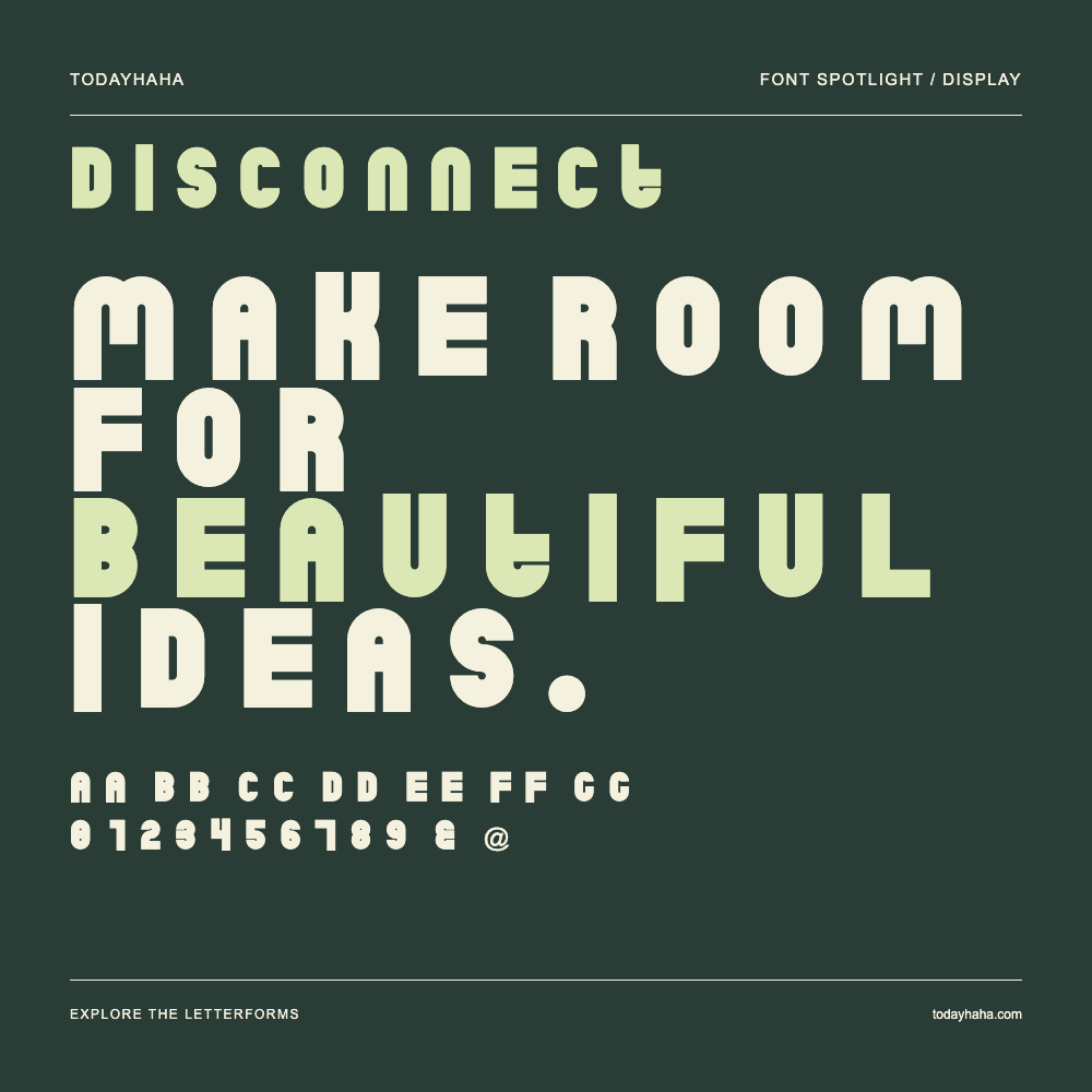 disconnect — Póster tipográfico con texto de muestra