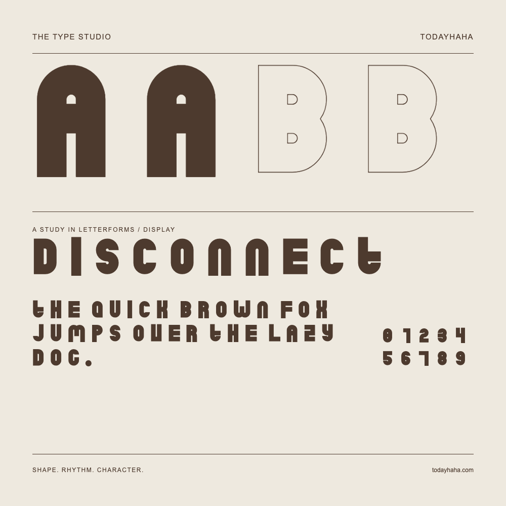 disconnect — Estudio de letras con una frase y números