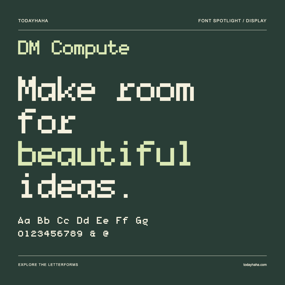 DM Compute — Typografieposter mit Beispieltext