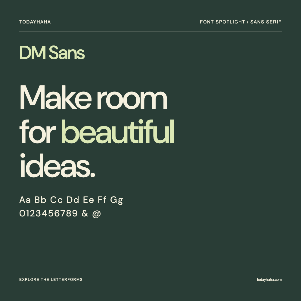 DM Sans — 字体排版海报：示例文字