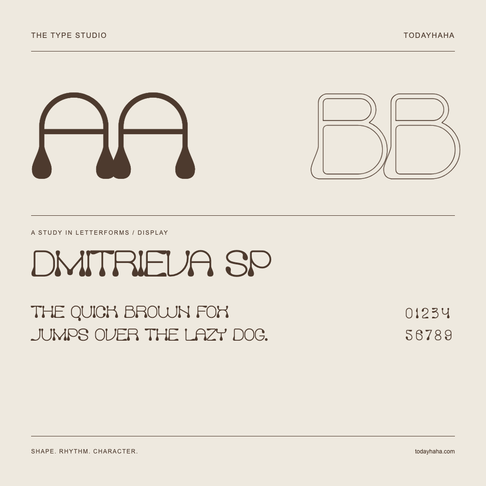 Dmitrieva SP — Buchstabenstudie mit Beispielsatz und Ziffern