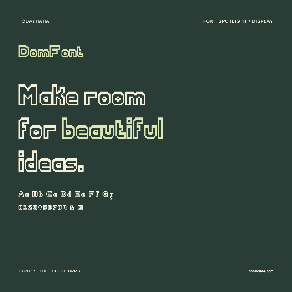 DomFont — Typografieposter mit Beispieltext