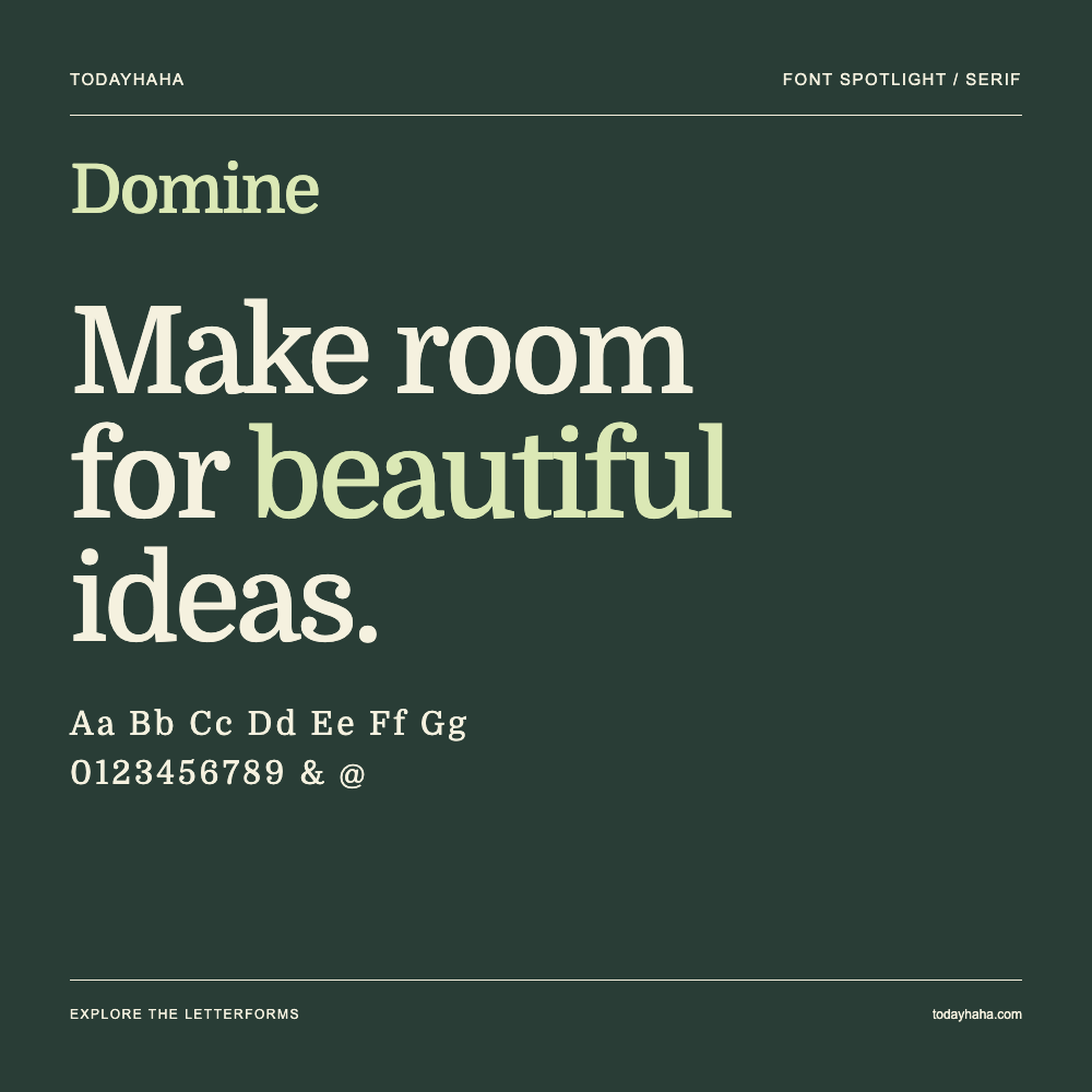 Domine — Typography poster with sample text