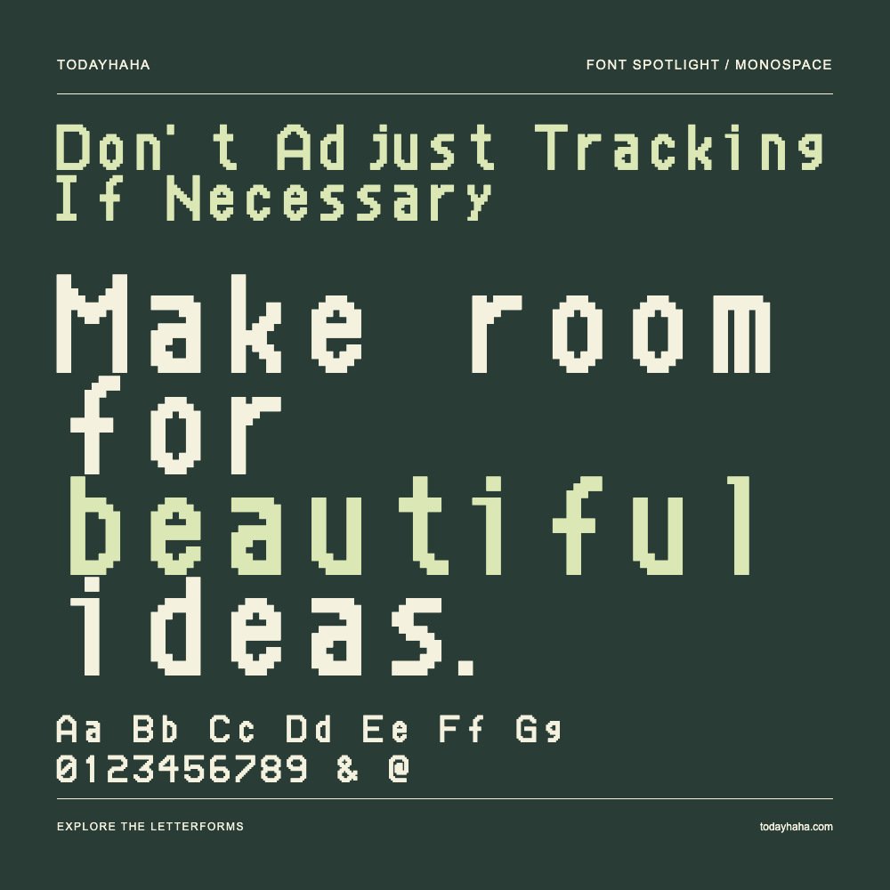Don't Adjust Tracking If Necessary — Typografieposter mit Beispieltext