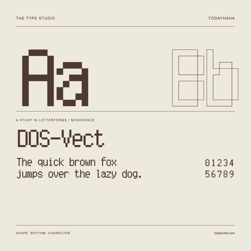 DOS-Vect — Studio delle lettere con frase e numeri