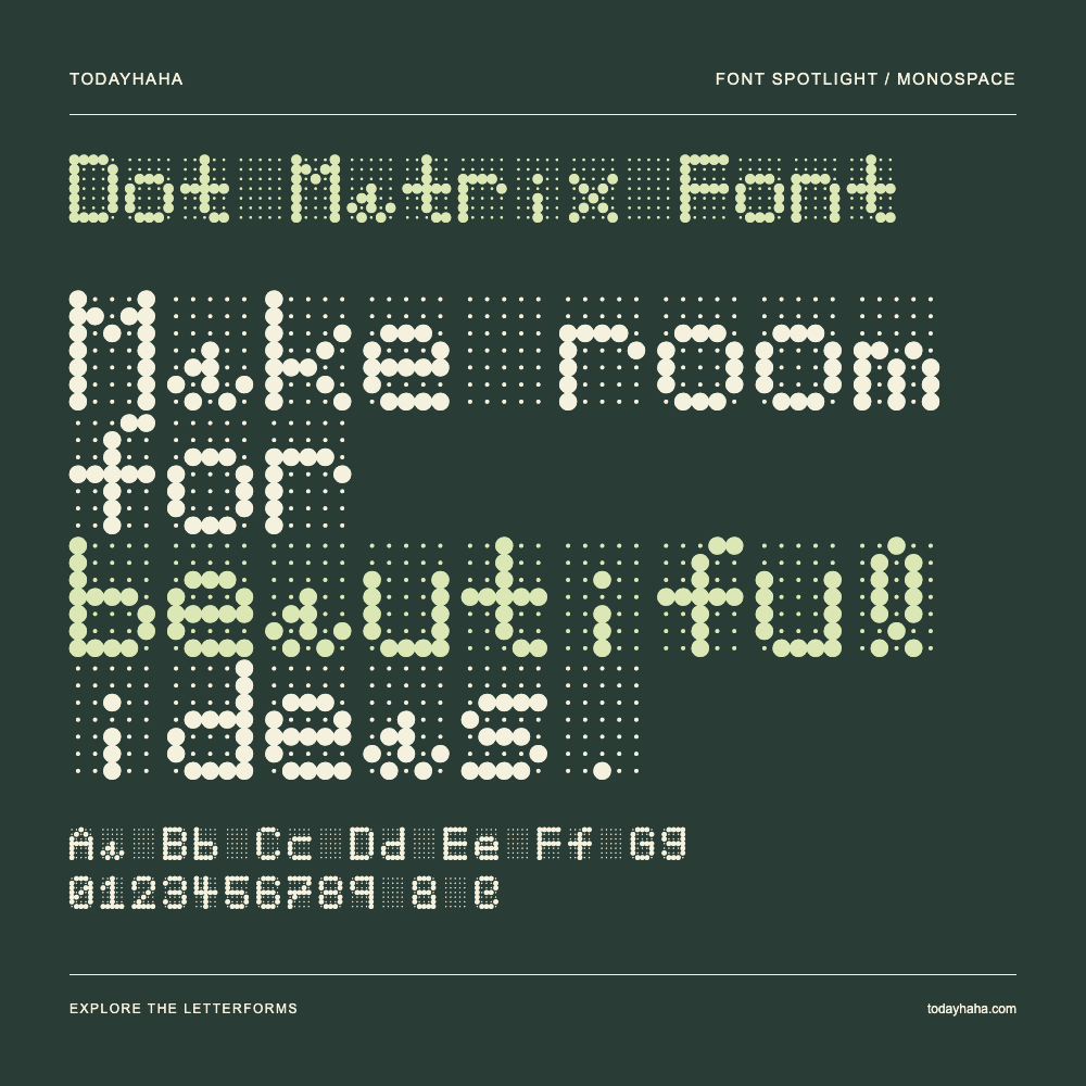 Dot Matrix Font — Póster tipográfico con texto de muestra