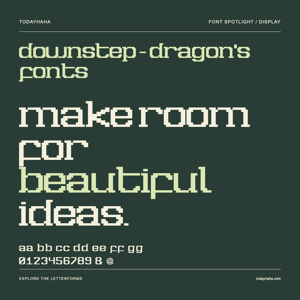 downstep - Dragon's Fonts — Pôster tipográfico com texto de exemplo