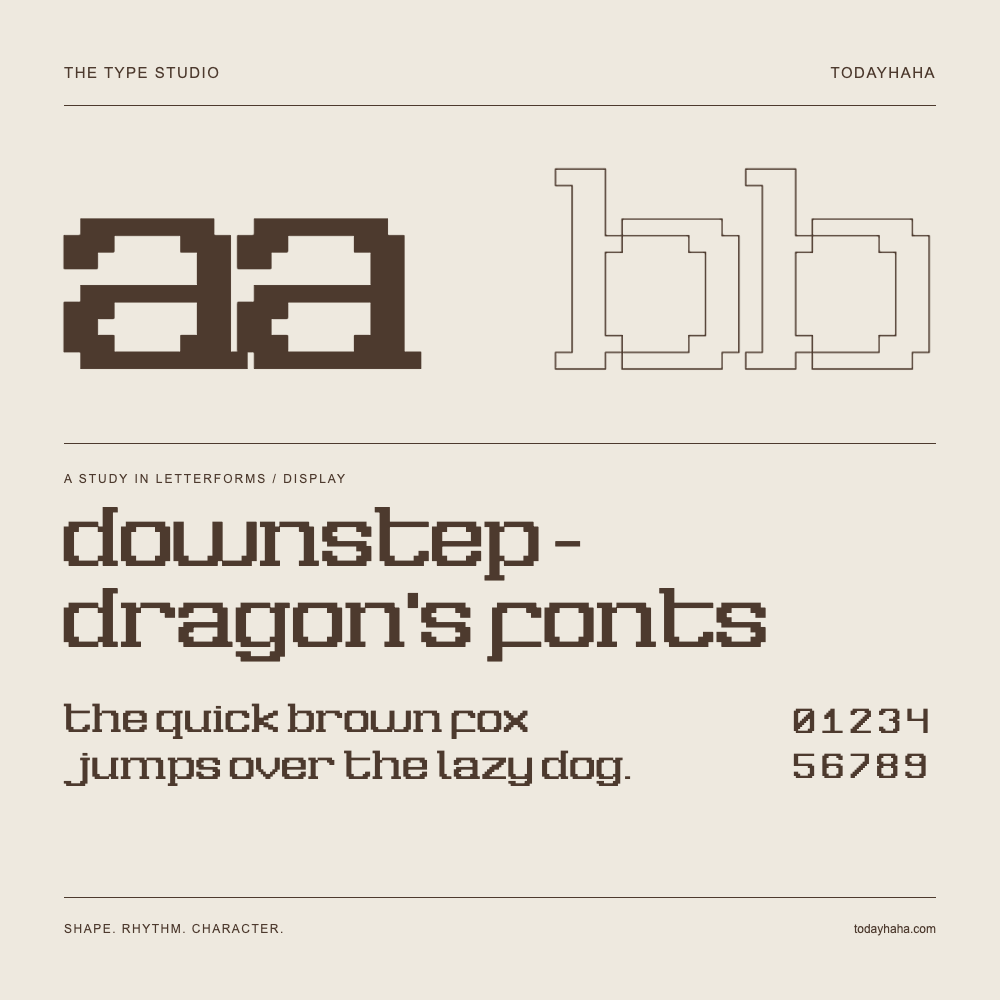 downstep - Dragon's Fonts — Estudo de letras com frase e números