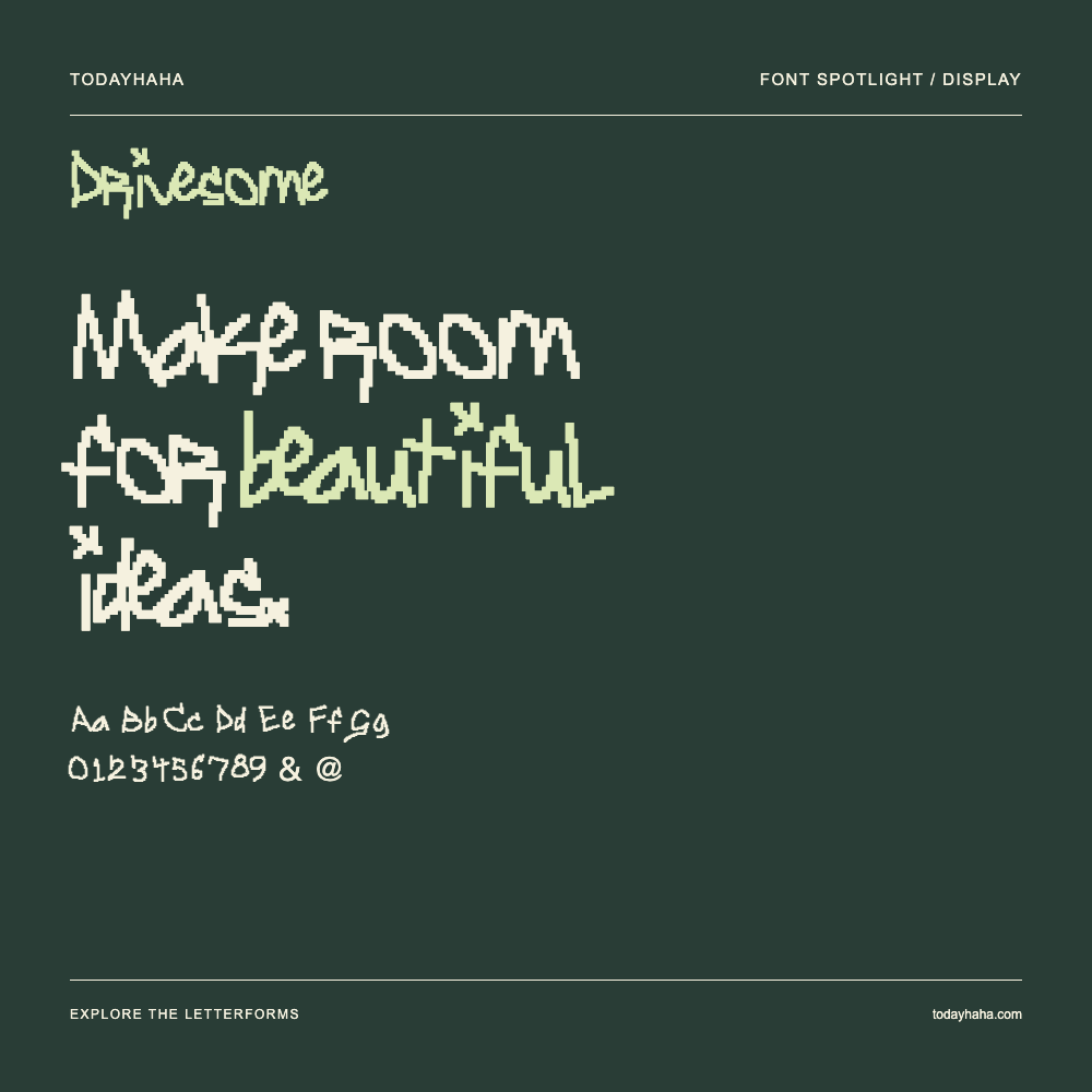 Drivesome — Affiche typographique avec exemple de texte