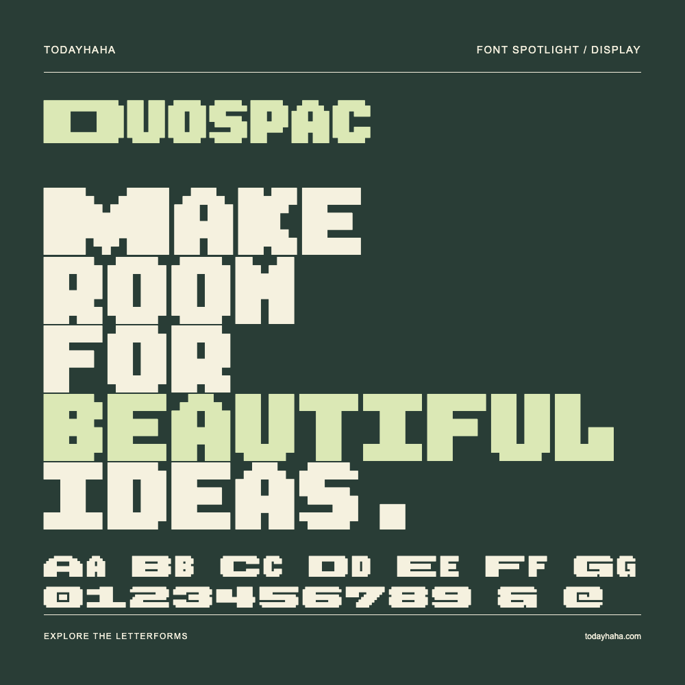Duospac — Poster tipografico con testo di esempio