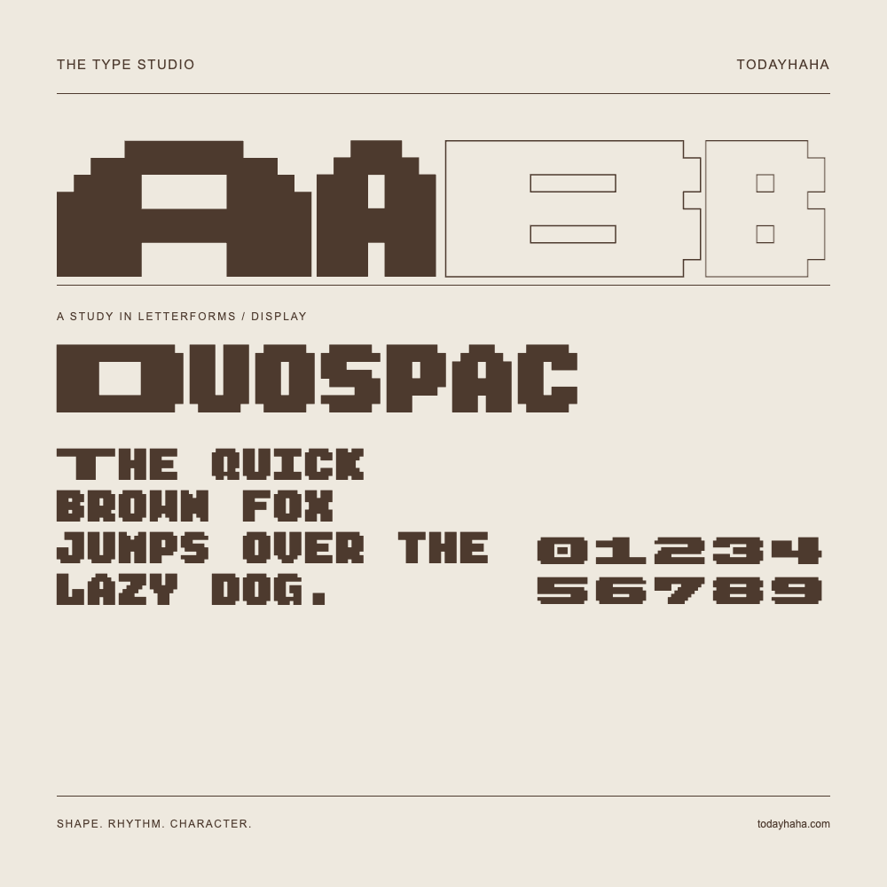 Duospac — Studio delle lettere con frase e numeri