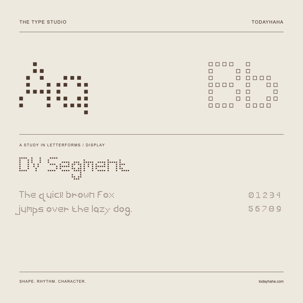 DV Segment — Letterform study with sample sentence and numbers