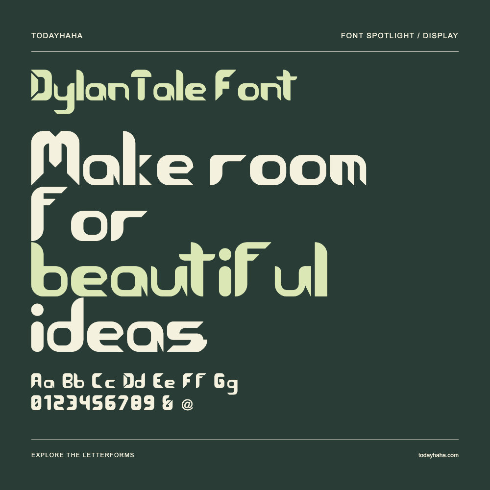 DylanTale Font — Typography poster with sample text