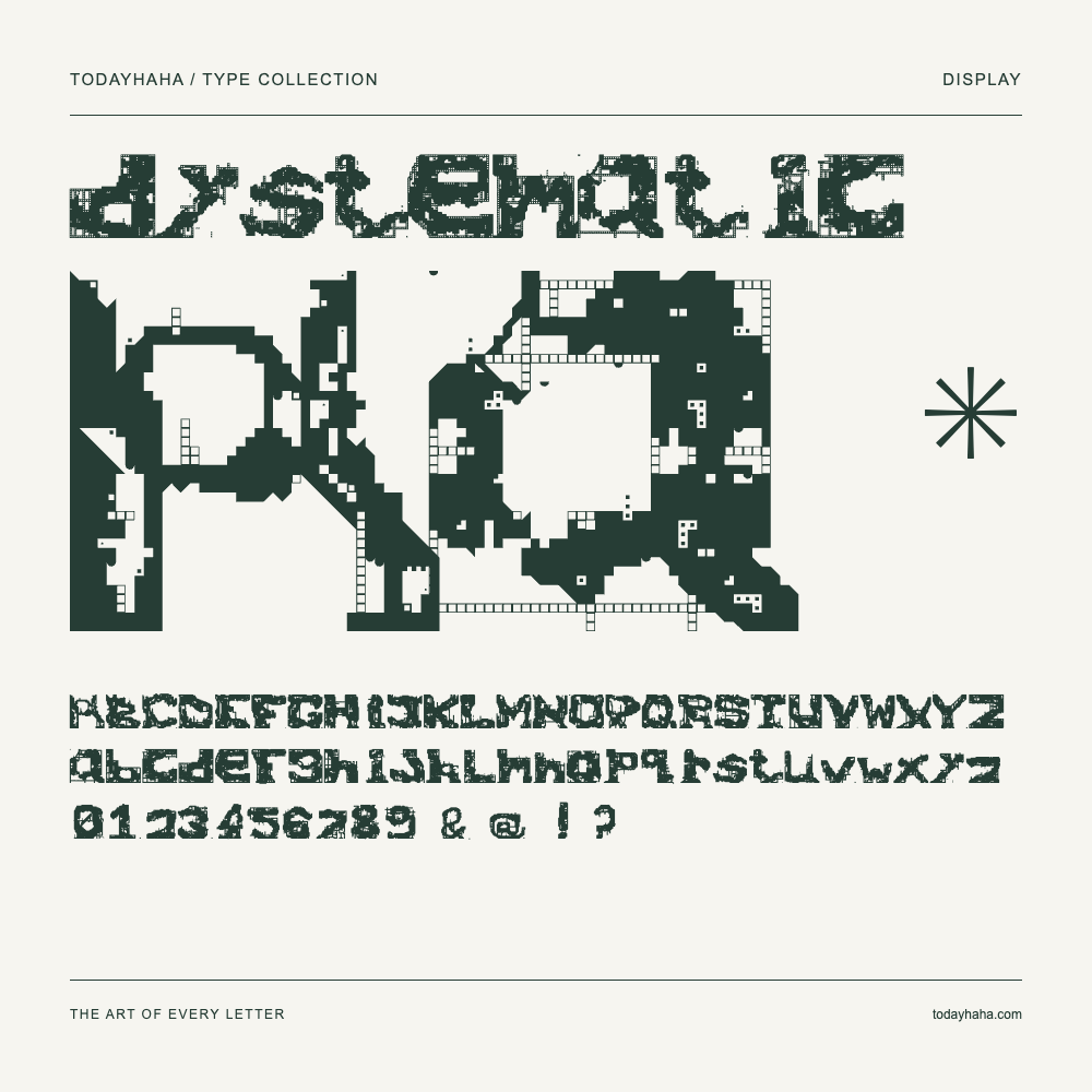 dystematic — Muestra de mayúsculas, minúsculas y números