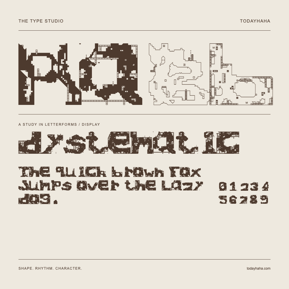 dystematic — Estudio de letras con una frase y números