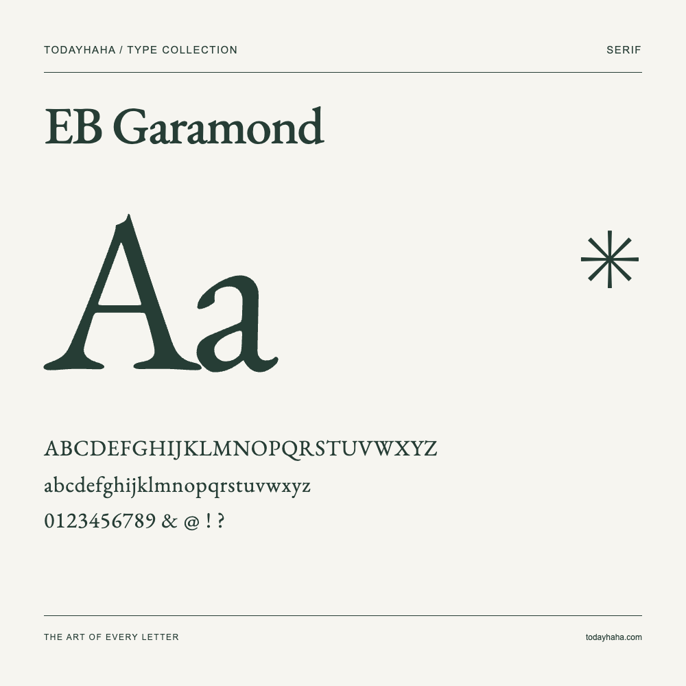 EB Garamond — 字体展示:大小写字母与数字