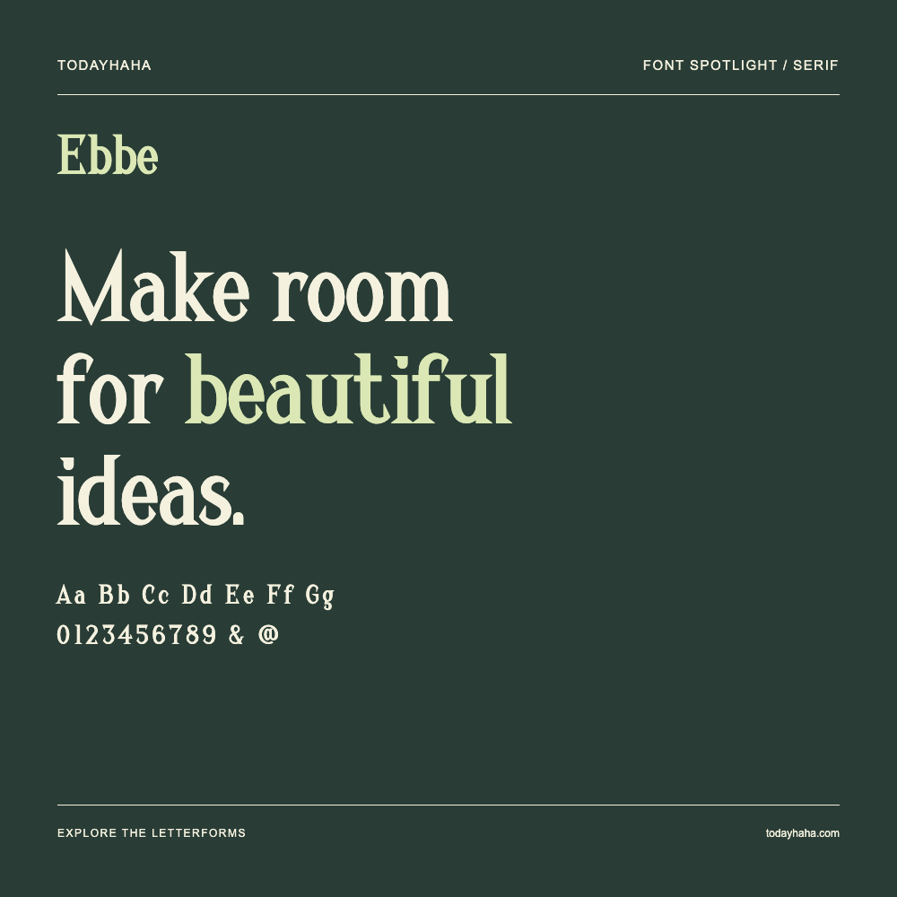 Ebbe — Póster tipográfico con texto de muestra
