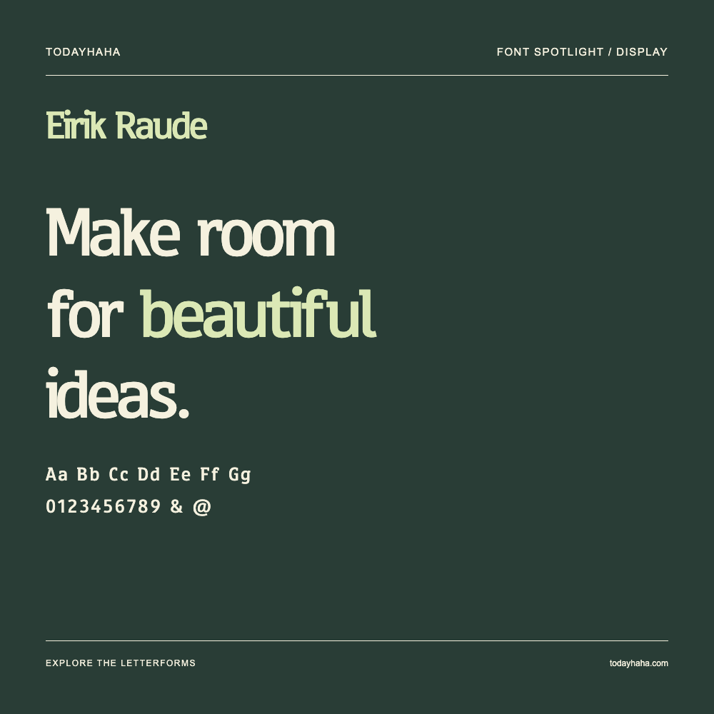 Eirik Raude — Póster tipográfico con texto de muestra