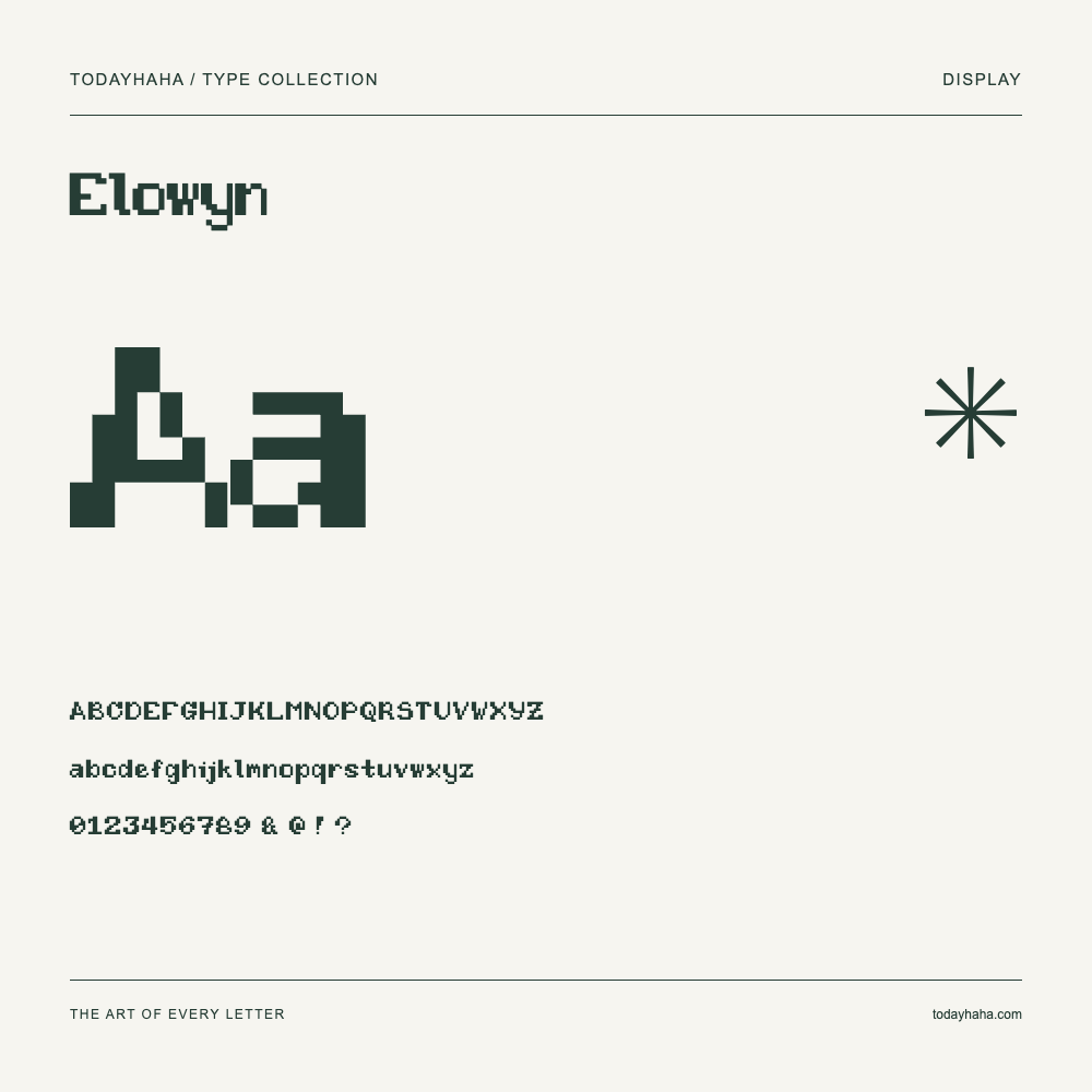 Elowyn — Muestra de mayúsculas, minúsculas y números